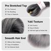 Roeula T1B/Grey Pre Stretched Braiding Hair 22 Inch 8 Packs Ombre Off Black to Silver Grey Braiding Hair Pre Stretched Synthetic Braids (T1B/Grey, 22 Inch (pack of 8)) view 4