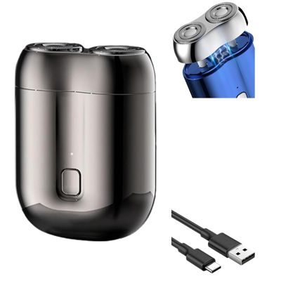 2025 New Model Mini Dual-Head Electric Shaver, Duals Heads Shaver Pocket Electric Mini Portable Razors Double Heads Razor Washable USB Rechargeable Duals-Heads Compact Electrics Razors (Gray)