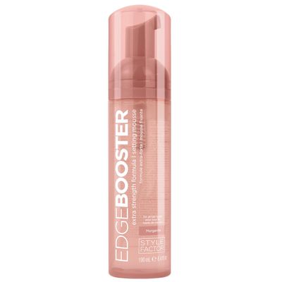Style Factor EDGE BOOSTER Extra Strength Setting Mousse  Frizz Control, Extra Volume, and Conditioning  6.4oz Morganite Mousse for Curly Hair