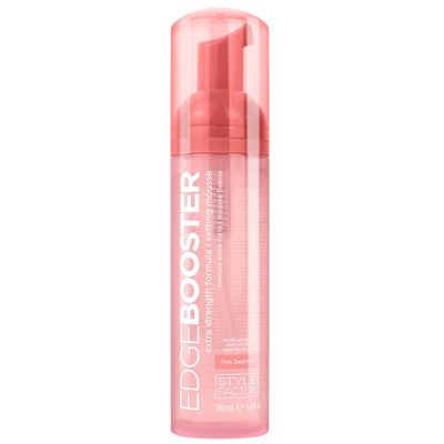 Style Factor EDGE BOOSTER Extra Strength Setting Mousse  Frizz Control, Extra Volume, and Conditioning  6.4oz Pink Sapphire Mousse for Curly Hair