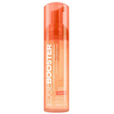 Style Factor EDGE BOOSTER Extra Strength Setting Mousse  Frizz Control, Extra Volume, and Conditioning  6.4oz Orange Ruby Mousse for Curly Hair