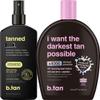b.tan Tanning Oil & UV Tan Bed Lotion Kit | Best Dark Sun Tanner Bundle - Fast, Tinted, Indoor Outdoor Browning Accelerator Cream & Dark Bronzing Spray, Body Tan Extender, No Suntan Protection view 1