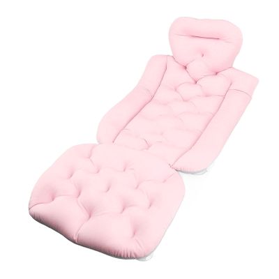 ANGGREK Full Body Bath Pillow, Lengthened Type Suction Cup Full Body Bath Cushion Breathable Lightweight for Adult