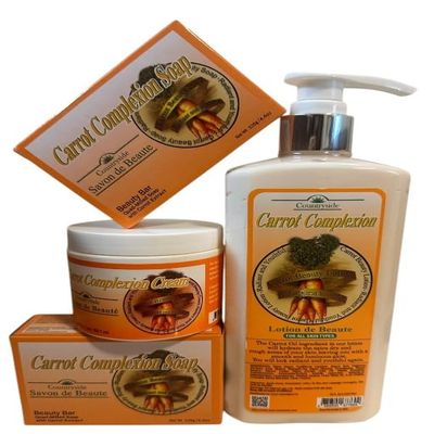 Carrot Complexion Skincare Gift Set, Beauty Lotion and Cream Collection, 4 Piece Holiday Package