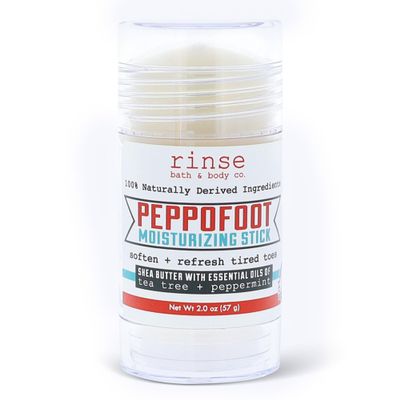 Rinse Bath & Body Peppofoot Heel Balm Stick - Handmade Heel Balm for Dry Cracked Feet with Peppermint and Tea Tree Oils | Ultra Moisturizing | No Mess Cracked Heel Stick | All Natural | 2oz