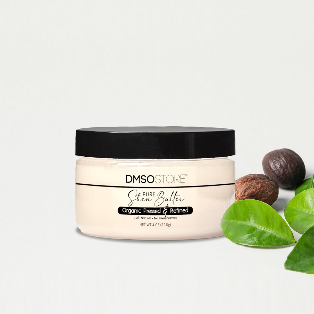 DMSOSTORE Refined Shea Butter Unscented 4 oz  100% Pure African Shea Butter for Hair & Dry Skin  Deep Moisturizer for Face & Body  DIY Whipped Body Butter, Soap & Lip Balm