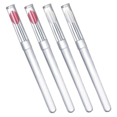 SOESFOUFU 4pcs Silicone Lip Brush Holder Lid Cover Makeup Applicators for Lipstick Travel-sized