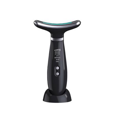 Face Massager -4 Color Red-Light-Therapy for Face and Neck for Wrinkles, Double Chin, Vibrating Facial Massager with Thermals (Cold-Hot-Black)
