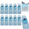 10 Sets Travel Size Makeup Brushes Set Mini Face Make up Brushes Brushes Bag for Makeup Party Favors Wedding Bridal Shower Favors Bridesmaid Gift Bachelorette Party Gift (Light Blue, 10pc) view 1