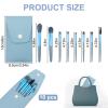 10 Sets Travel Size Makeup Brushes Set Mini Face Make up Brushes Brushes Bag for Makeup Party Favors Wedding Bridal Shower Favors Bridesmaid Gift Bachelorette Party Gift (Light Blue, 10pc) view 2