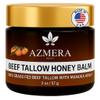 Azmera Beauty 100% Grass-Fed Beef Tallow Balm, Manuka Honey MGO263+, Organic Beeswax & Olive Oil, Beef Tallow for skin,Handmade Moisturizer for Dry Skin, Eczema Relief, & Healing Skin2oz, Orange view 1