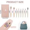 10 Sets Travel Size Makeup Brushes Set Mini Face Make up Brushes Brushes Bag for Makeup Party Favors Wedding Bridal Shower Favors Bridesmaid Gift Bachelorette Party Gift (lvory Beige, 10pc) view 2