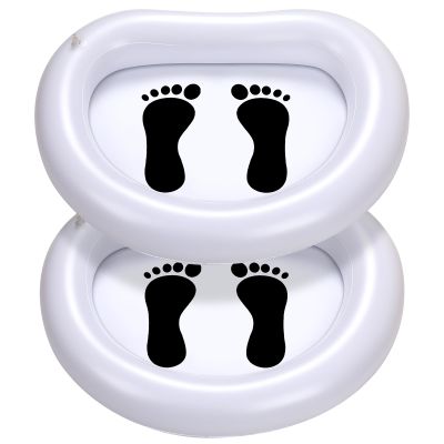 2Pcs Inflatable Pool Foot Bath Basin, Folding Pool Foot Wash Basin Tub-Portable for Outdoor Backyard and Swimming Pools