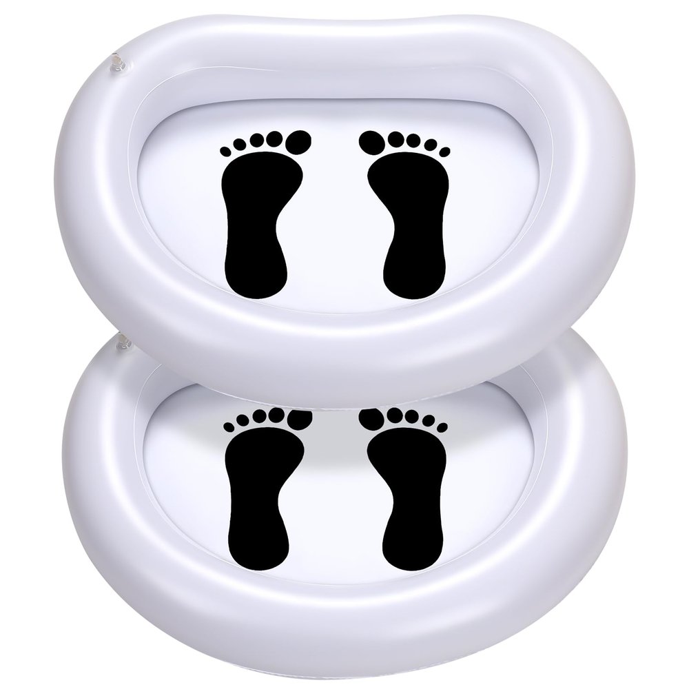 2Pcs Inflatable Pool Foot Bath Basin, Folding Pool Foot Wash Basin Tub-Portable for Outdoor Backyard and Swimming Pools