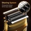 Electric Foil Shavers for Men, Mini Electric Razor, Compact Face Shaver, IPX7 Waterproof Wet Dry Cordless Razor, LED Display, USB-C, Travel-Friendly, Light Gold view 3