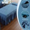 Green/a,175x60cm(T),LDLCYCN Massage Bed Skirt Cover Quilted Massage Table Skirt Spa Bed Cover with Face Hole Massage Sheet SPA Bed Full Cover Massage Fitted Sheet with Side Pocket Washable view 3