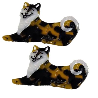 2PCS Shiba Inu Hair Clip,Dog Hair Alligator Clip,Dogs Hair Duckbill Clip,Animal Shape Hair Clips,Acetate Hair Clips for Girls,Small Hair Barrette for Women (Shiba Inu)