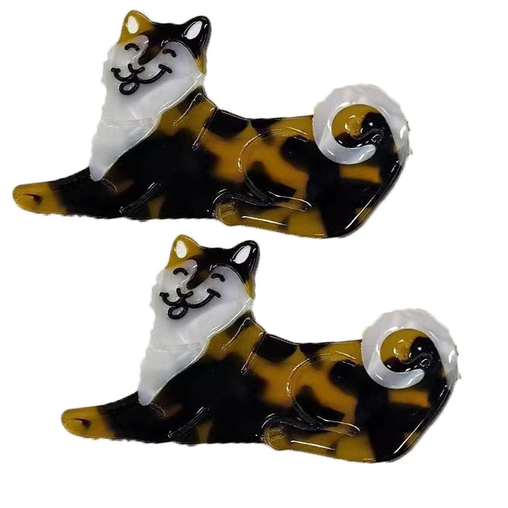 2PCS Shiba Inu Hair Clip,Dog Hair Alligator Clip,Dogs Hair Duckbill Clip,Animal Shape Hair Clips,Acetate Hair Clips for Girls,Small Hair Barrette for Women (Shiba Inu)