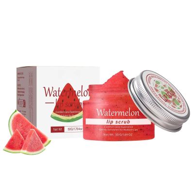 Lip Scrub,Watermelon Moisturizer Exfoliator, for Dark Lips,Dry and Cracked,Exfoliating, Hydrating,Soften the Aging Cutin of The Lips, Lip Wrinkle Care,lip care products (50g/1.76oz)