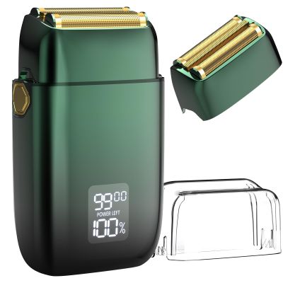 Electric Razor for Men Face, Bazivve Electric Shavers for Men, Foil Shaver with 3 Adjustable Speeds, Rechargeable Waterproof Close Shave Trimmer with LED Display for Face/Beard/Head Shavers (Green)