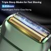 Electric Razor for Men Face, Bazivve Electric Shavers for Men, Foil Shaver with 3 Adjustable Speeds, Rechargeable Waterproof Close Shave Trimmer with LED Display for Face/Beard/Head Shavers (Green) view 3