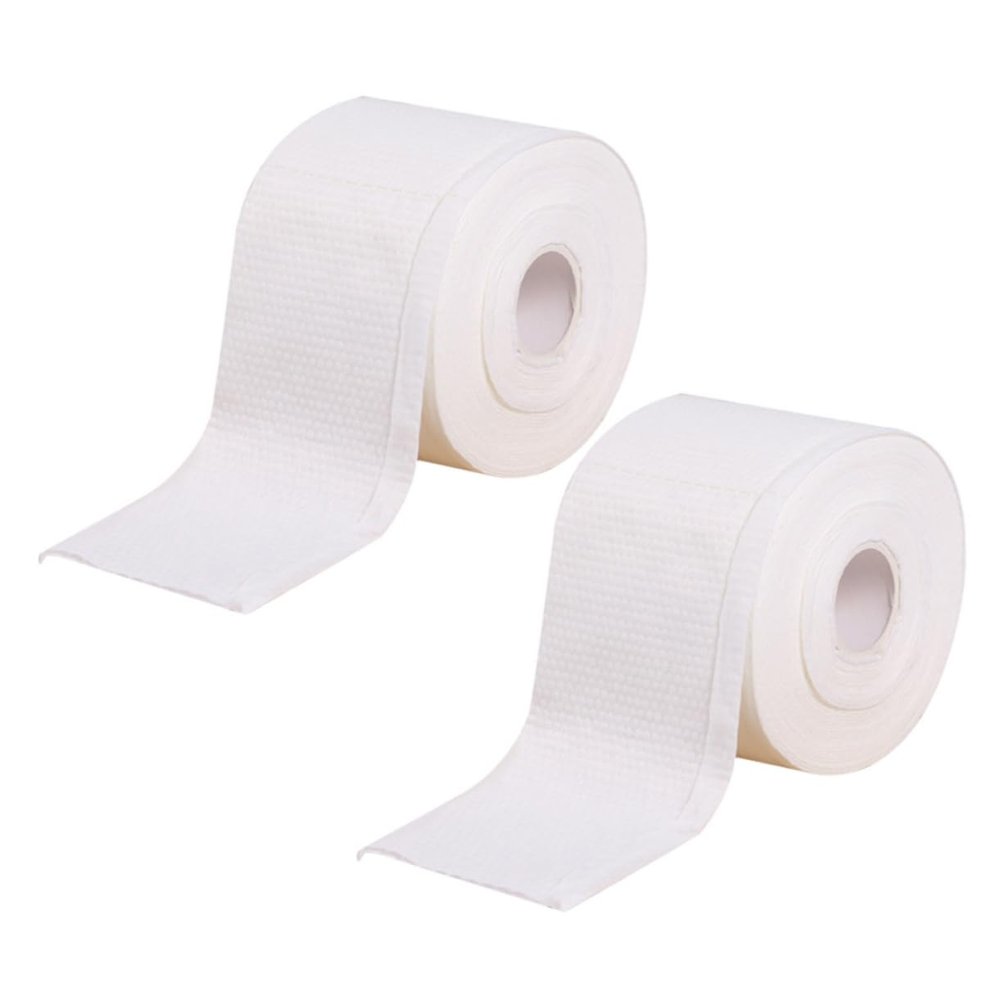 ELAYARD 2rolls Disposable Cotton Face Towels for Makeup Removal and Cleansing Double-sided Design for for Travel and Daily Use