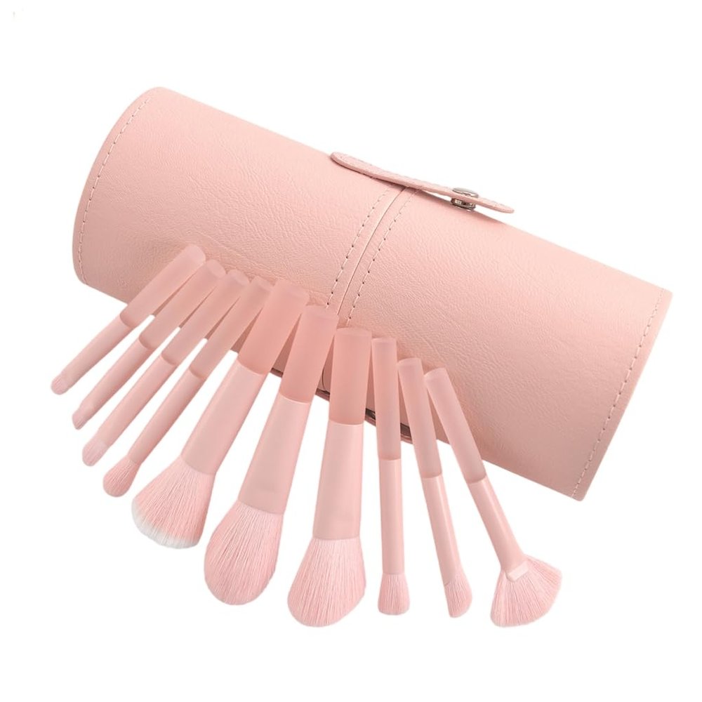 10x Makeup Brushes Set Travel Brush Set Full Face Cosmetic Brush Set with Storage Bag Eyeshadow Brush Powder Brush