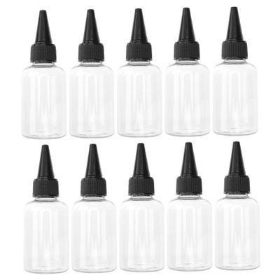 VICASKY 20pcs Squeeze Bottles Pointed Tips Transparent Plastic Pigment Containers for Lotions Inks and Gels Easy to Squeeze for Travel and Hairdressing Tools