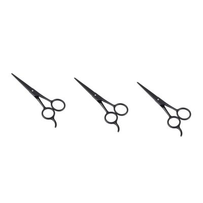 Operitacx 3pcs Stainless Steel Beard Scissors Hairdressing Tool for Beard Care Eyebrow Grooming Black Design for Daily Use for Men