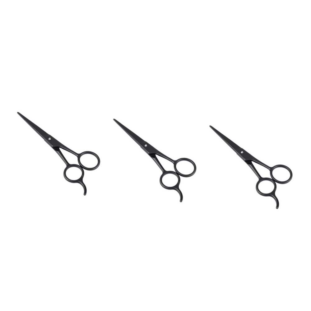 Operitacx 3pcs Stainless Steel Beard Scissors Hairdressing Tool for Beard Care Eyebrow Grooming Black Design for Daily Use for Men