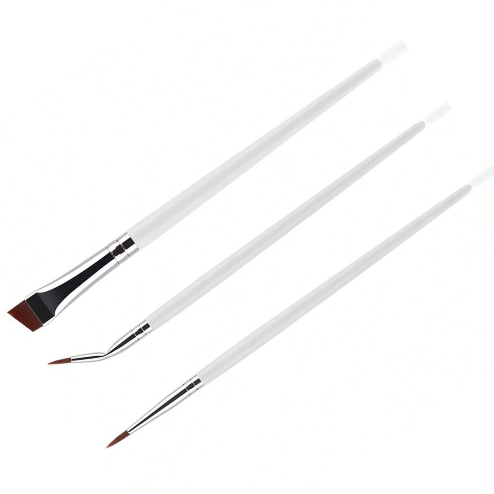 3pcs Precise Angled Eyeliners Brush Set For Stylish Eye Makeup Soft Synthetic Bristles For Beginners And Professional