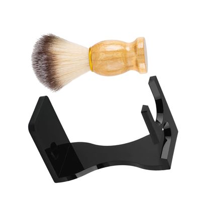ASAKKURA 1set Shaving Brush Stand Beard Brush and Display Holder for Men Non- Base Heat Retaining for All Soaps and Creams and Easy to Clean