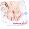 DECOMELODY 10pcs Long Handle Nail Brush Exfoliating Face Scrubber Gentle Cleanser Random Color view 3