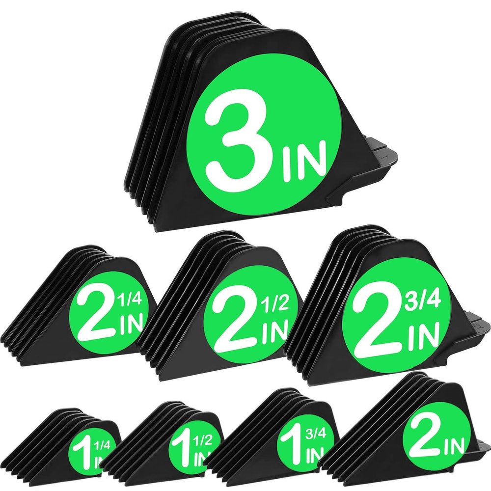 3 Inch Hair Clipper Combs Guides, Hair Clipper Guards 1 & 1/4" 1 & 1/2" 2", Mega NO.16 NO.12 NO.10 fits for most Wahl Clippers (Black, 8pcs Mega Set)