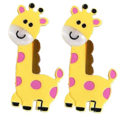 2PCS Giraffe Hair Clip,Deer Hair Alligator Clip,Deers Hair Duckbill Clip,Animal Shape Hair Clips,Acetate Hair Clips for Girls,Small Hair Barrette for Women (Giraffe)