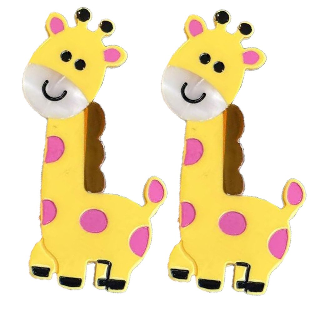 2PCS Giraffe Hair Clip,Deer Hair Alligator Clip,Deers Hair Duckbill Clip,Animal Shape Hair Clips,Acetate Hair Clips for Girls,Small Hair Barrette for Women (Giraffe)