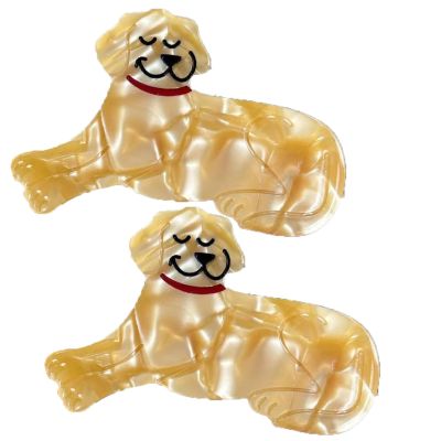 2PCS Labrador Hair Clip,Dog Hair Alligator Clip,Dogs Hair Duckbill Clip,Animal Shape Hair Clips,Acetate Hair Clips for Girls,Small Hair Barrette for Women (Labrador)