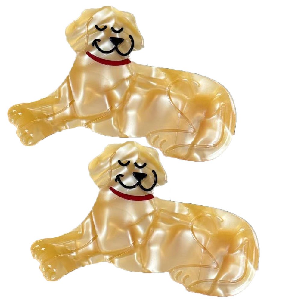 2PCS Labrador Hair Clip,Dog Hair Alligator Clip,Dogs Hair Duckbill Clip,Animal Shape Hair Clips,Acetate Hair Clips for Girls,Small Hair Barrette for Women (Labrador)