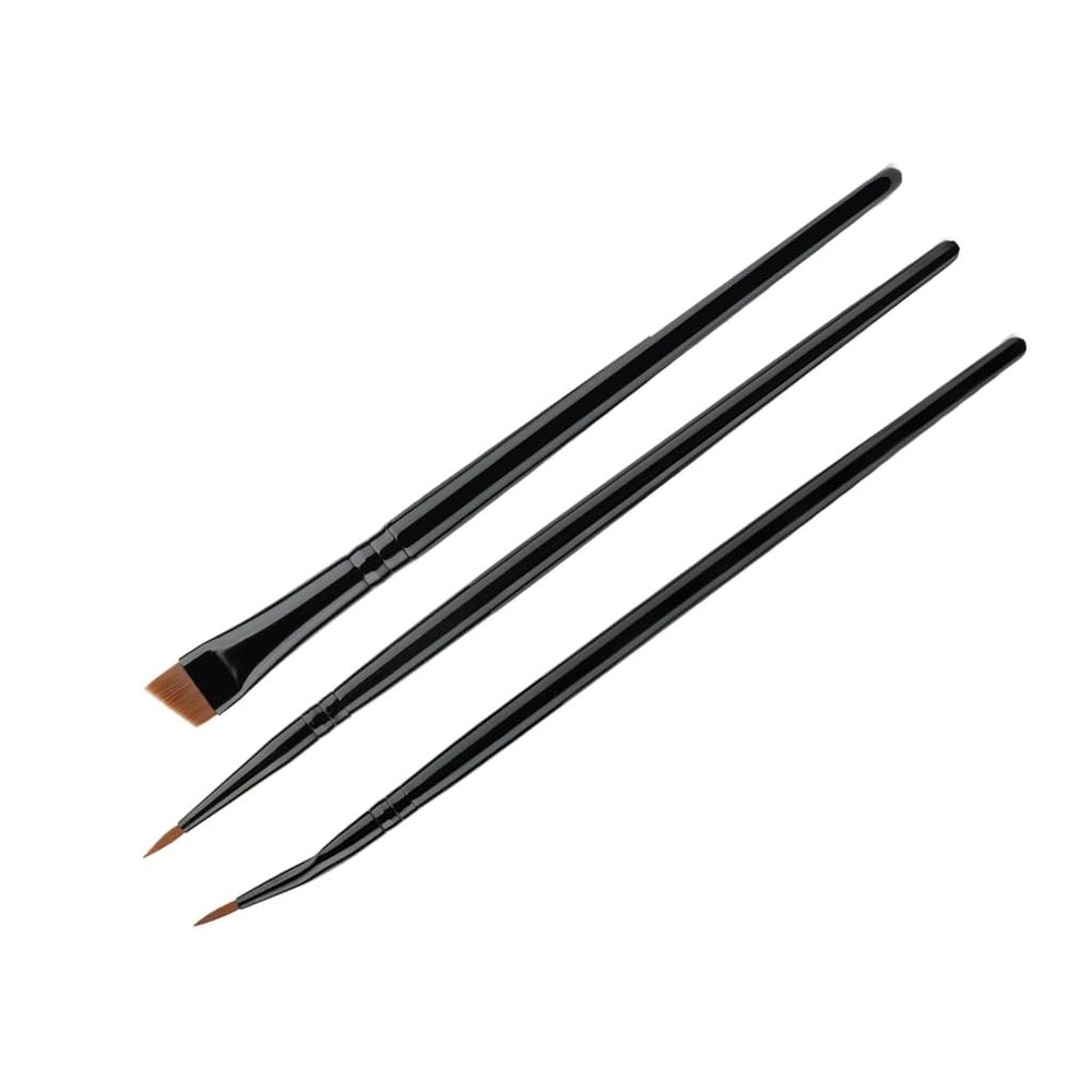 3pcs Precise Angled Eyeliners Brush Set For Stylish Eye Makeup Soft Synthetic Bristles For Beginners And Professional
