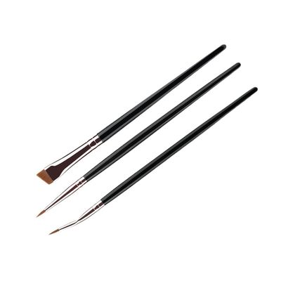 3pcs Precise Angled Eyeliners Brush Set For Stylish Eye Makeup Soft Synthetic Bristles For Beginners And Professional
