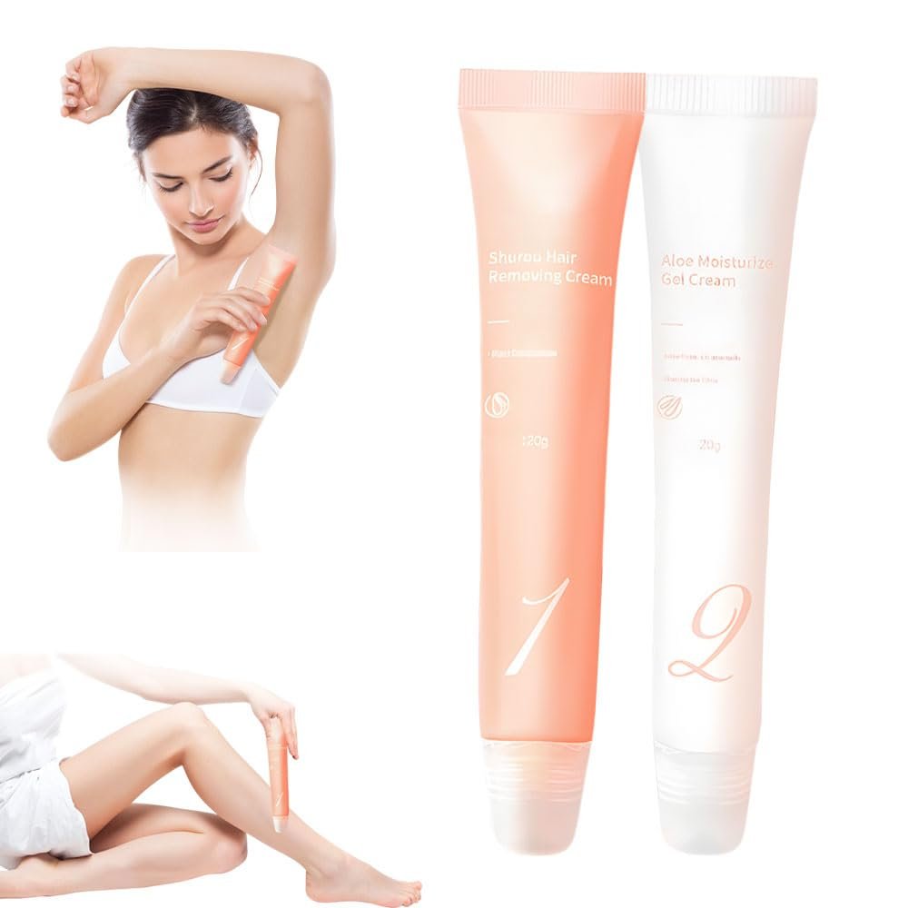 Hair Removal Cream,2025 New Facial Hair Removal Cream Kit, Painless Hair Removal With Scraper, Facial Hair Removal for Women (1)