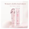 Bikini Trimmer for Women, Electric Shaver and Razor Rechargeable 2-in-1 Body and Facial Epilator, Dual Heads for Painless Trimming of Pubic Hair, Face, Underarms and Legs, IPX7 Waterproof. Shaving Gro view 3