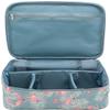 Anjali Enterprises Portable Makeup Case Travel Cosmetic Storage Kit with Removable PartitionsBlue Color Flamingo Design view 1