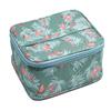 Anjali Enterprises Portable Makeup Case Travel Cosmetic Storage Kit with Removable PartitionsBlue Color Flamingo Design view 2