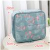 Anjali Enterprises Portable Makeup Case Travel Cosmetic Storage Kit with Removable PartitionsBlue Color Flamingo Design view 3