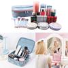 Anjali Enterprises Portable Makeup Case Travel Cosmetic Storage Kit with Removable PartitionsBlue Color Flamingo Design view 4