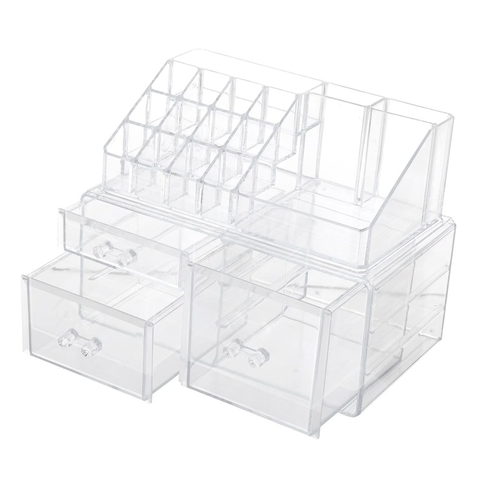 AUTSUPPL Elegant Drawer Makeup Storage Box Compact Cosmetic Organizer Desktop Storage Case for Jewelry