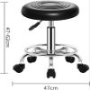 Wrobelax Rolling Swivel Salon Stool,Adjustable Height Stool with 5 Wheels/Thicken Sponge Seat Chrome Steel PU Leather Bar Stool Shop Stool,Massage Spa Tattoo Counter Stools(Color:Orange) view 2