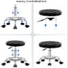 Wrobelax Rolling Swivel Salon Stool,Adjustable Height Stool with 5 Wheels/Thicken Sponge Seat Chrome Steel PU Leather Bar Stool Shop Stool,Massage Spa Tattoo Counter Stools(Color:Orange) view 4