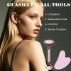 Ao Yee ZGL Gua Sha Facial Massage Tool and Roller Set, Facial Massager for Face, Neck, Arms, Eyes, Reduce Puffiness, Improve Wrinkles, Daily Self-Care Gift for Men and Women Emerald Green Pink White view 2